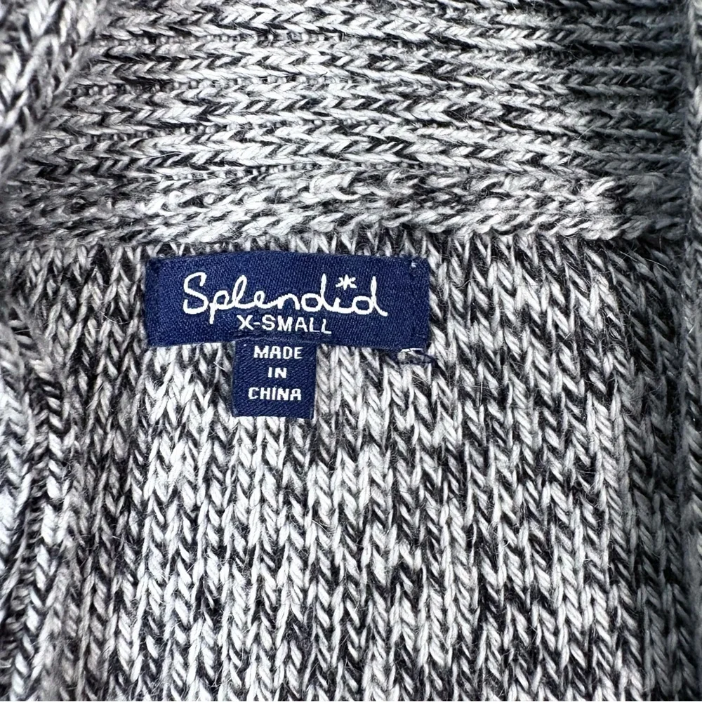 Splendid Briarwood Open Front Wool Bland Knit Cardigan in Marled Gray XS
